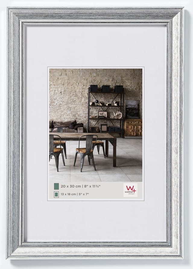 Walther Design Bilderrahmen, LOUNGE RAHMEN, Silber, 13x18 cm - silberfarben