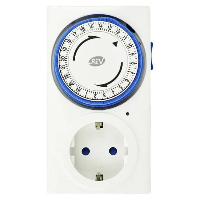 REV-Ritter Schaltuhr, Premium, mit erhöhtem Berührungsschutz u. LED-Anzeige, 230 V, Weiß/Blau - weiss