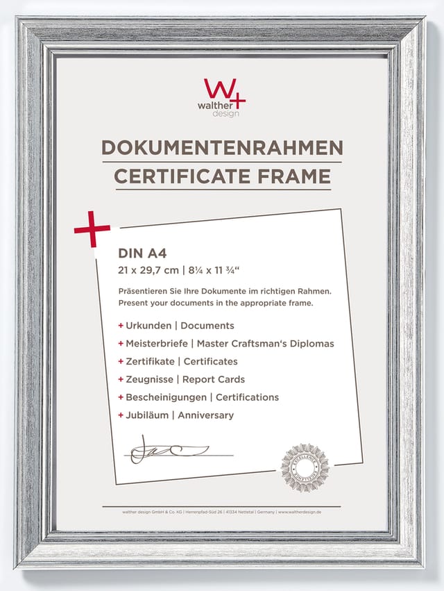 Walther Design Bilderrahmen, LOUNGE RAHMEN, Silber, 21x30 cm - silberfarben
