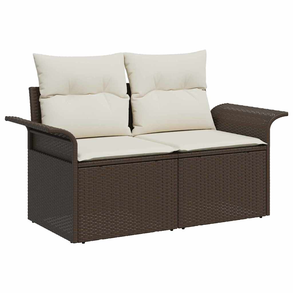 Maison Exclusive - Gartensofa-set 9 Stk. Braun Und Creme