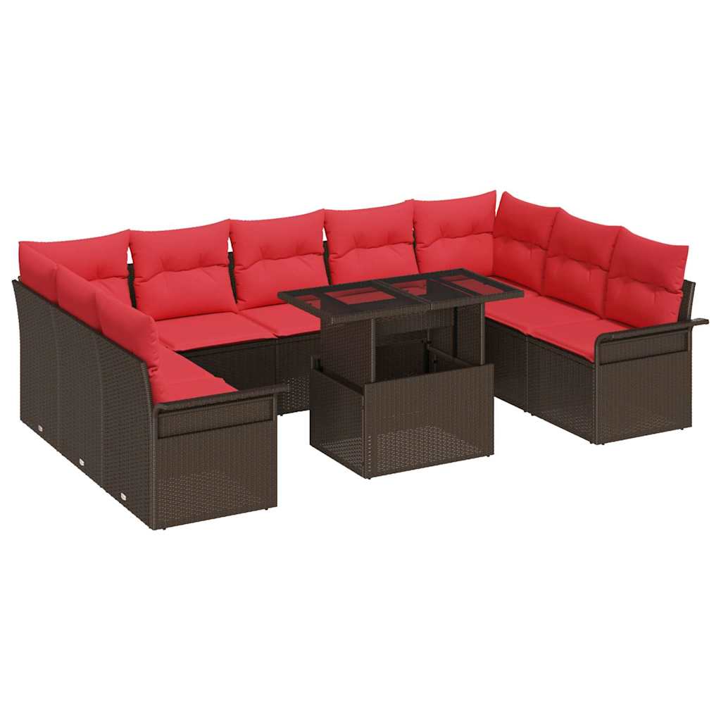 Maison Exclusive - Sofa Set 10 Stk. Braun Poly-rattan