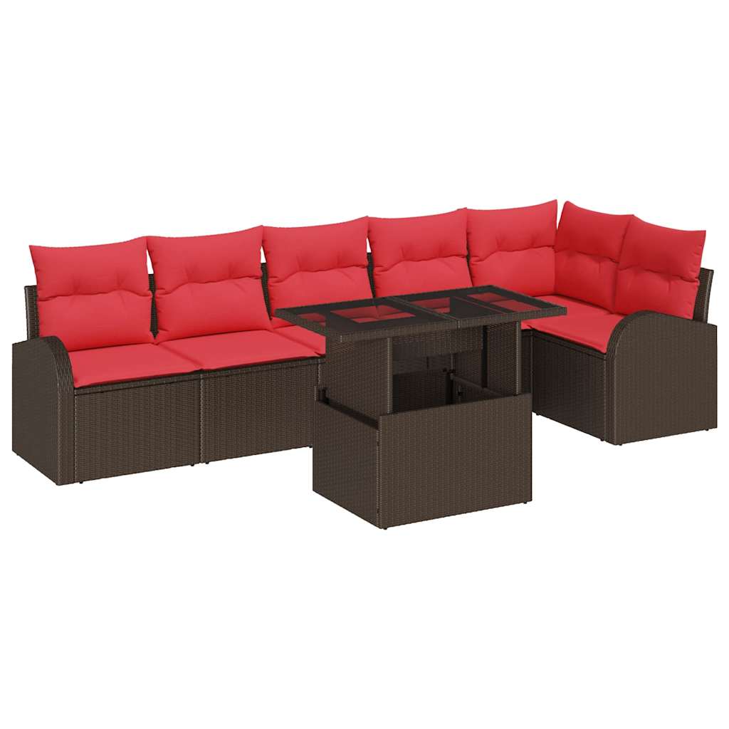 Maison Exclusive - Gartensofa-set 7 Stk. 6-sitzanzahl Braun Und R