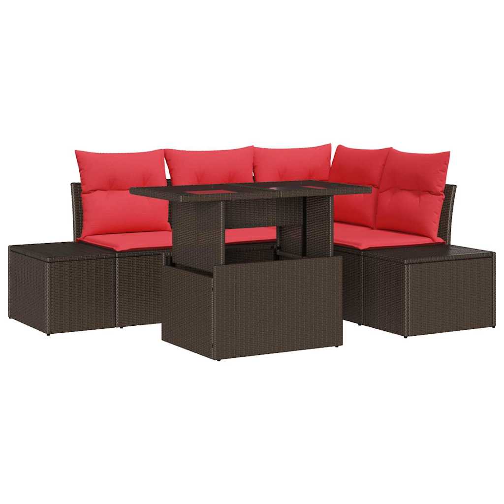 Maison Exclusive - Gartensofa-set 6 Stk. 4-sitzanzahl Braun Und R