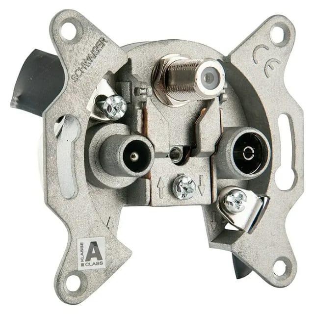 SCHWAIGER SAT-Einzelanschlussdose, Silber, Aluminium, Fernsehgeräte, SAT-Anlagen, Receiver - silberfarben