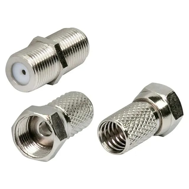 SCHWAIGER F-Stecker-Set, Silber, Metall, Koaxialkabel - silberfarben