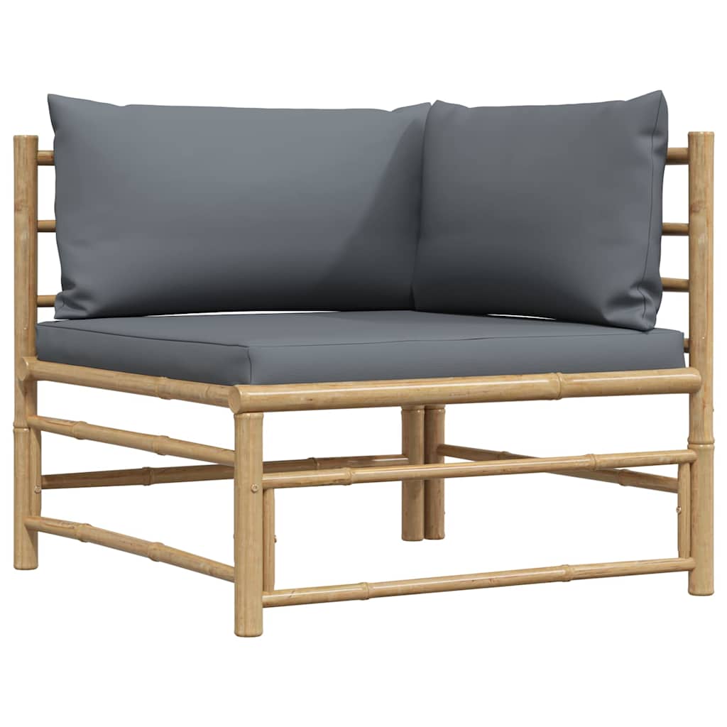 Maison Exclusive - Garten-ecksofa Mit Dunkelgrauen Kissen Bambus