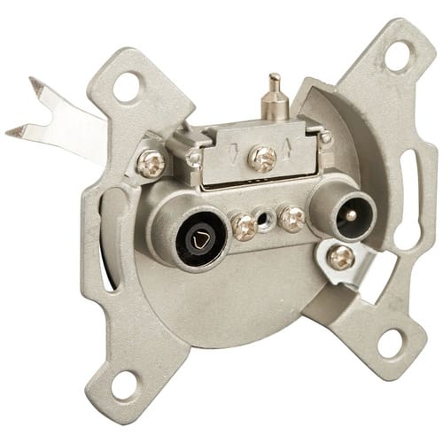 SLS-Elektro Antennendurchgangsdosen, LxBxH: 3,2 x 7 x 7 cm, Silber - silberfarben