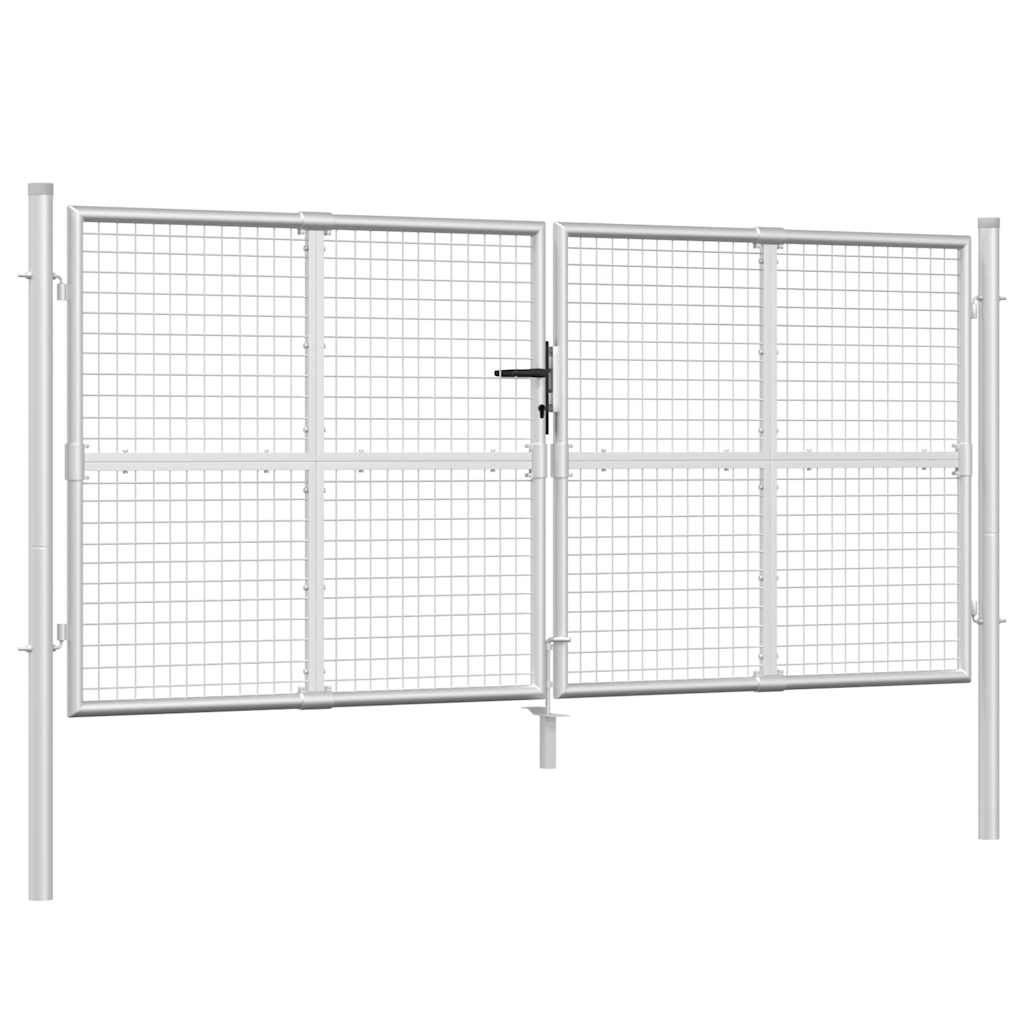 Maison Exclusive - Maschen-gartentor Silber 300x125 Cm Verzinkter