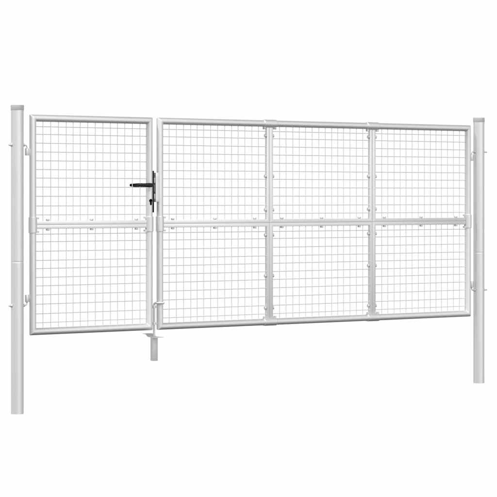 Maison Exclusive - Maschen-gartentor Silber 350x125 Cm Verzinkter
