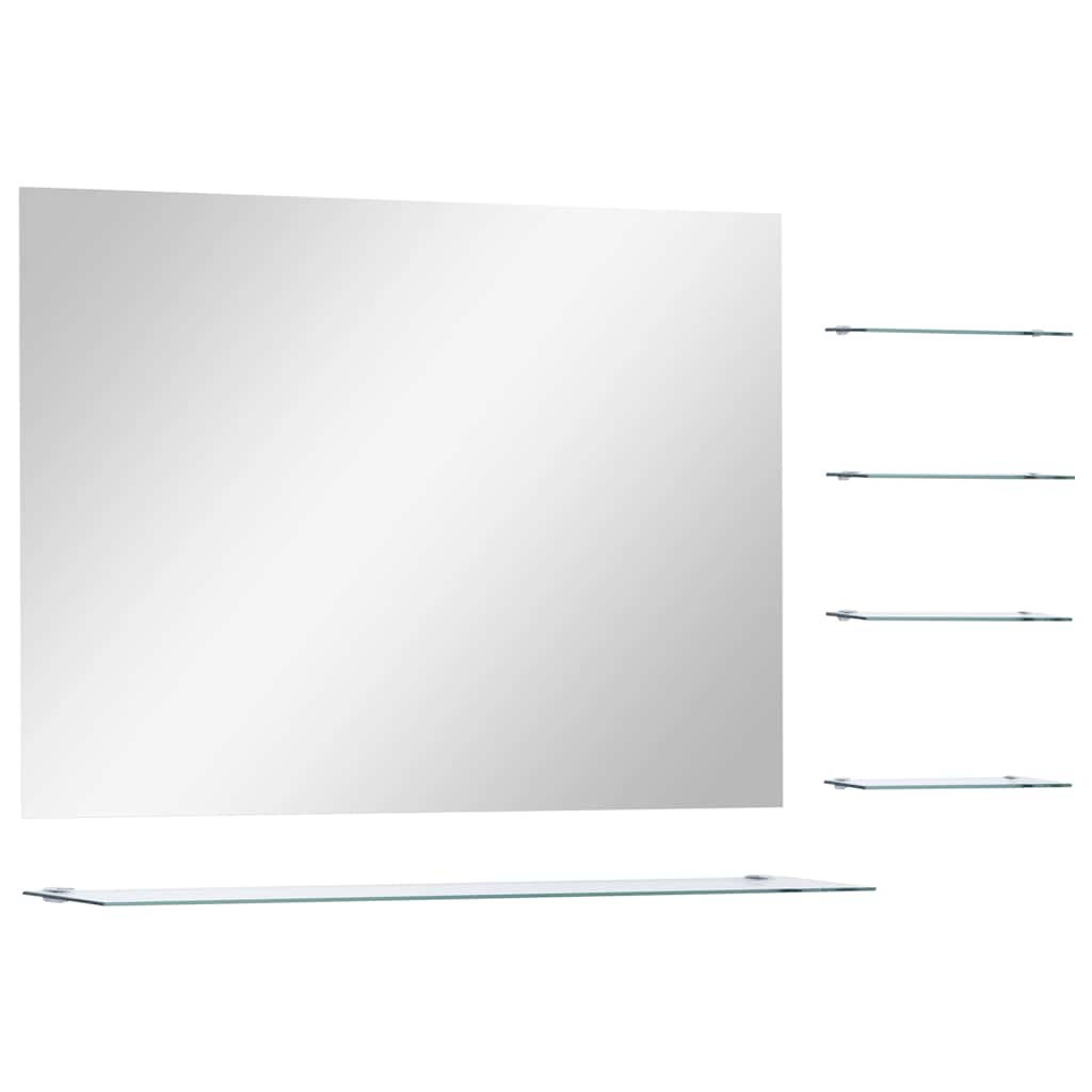 Maison Exclusive - Wandspiegel Mit 5 Ablagen Silbern 80×60 Cm
