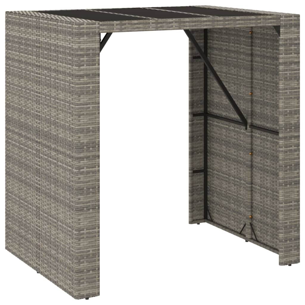 Maison Exclusive - Bartisch Mit Glasplatte Grau 105x80x110 Cm Pol