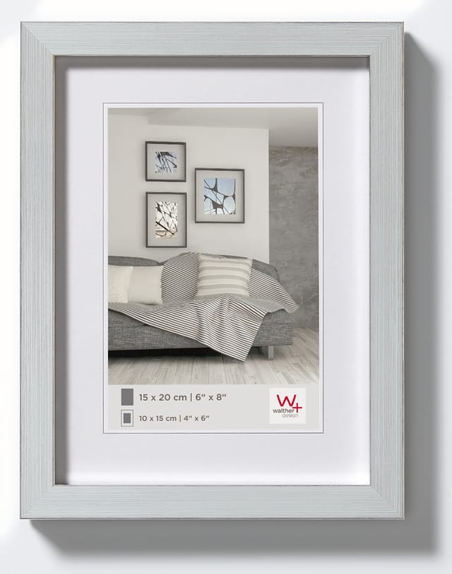Walther Design Bilderrahmen, Construction Designrahmen, Silber, 15x20 cm - silberfarben