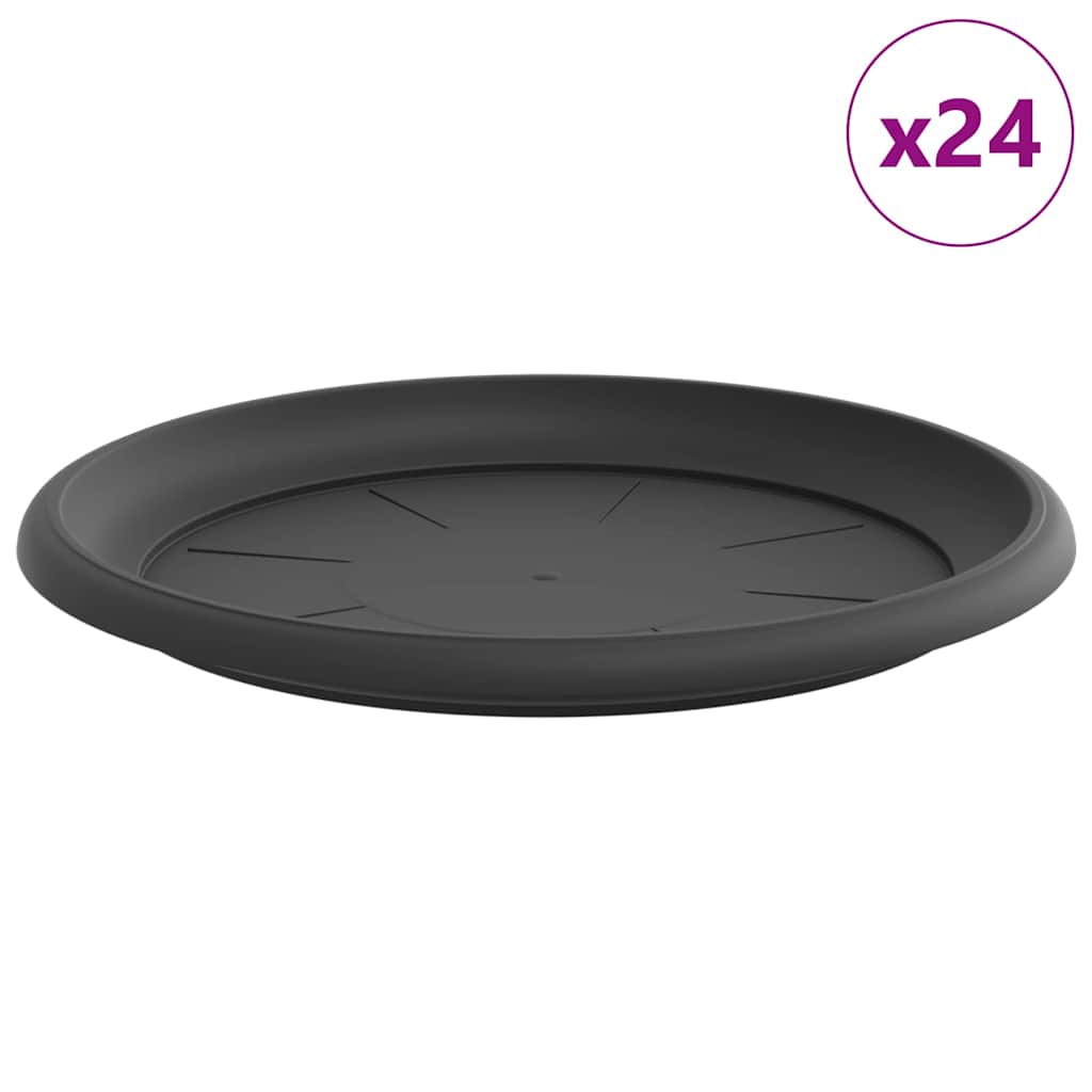 Maison Exclusive - Runde Blumenplatte 24 Stk. Schwarz Ø 27 X 2,5