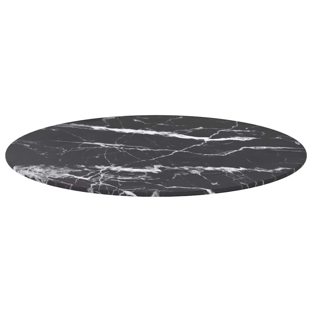 Maison Exclusive - Tischplatte Schwarz Ø60x0,8 Cm Hartglas In Mar