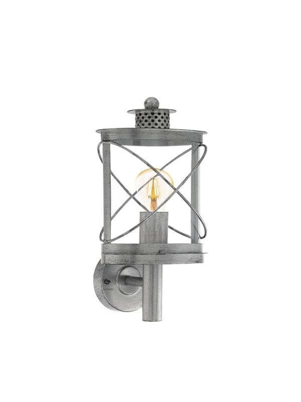 EGLO Außenwandleuchte »HILBURN 1«, E27, max. 1x 60W, silber antik, (HxL): 37,5 x 20 cm - silberfarben