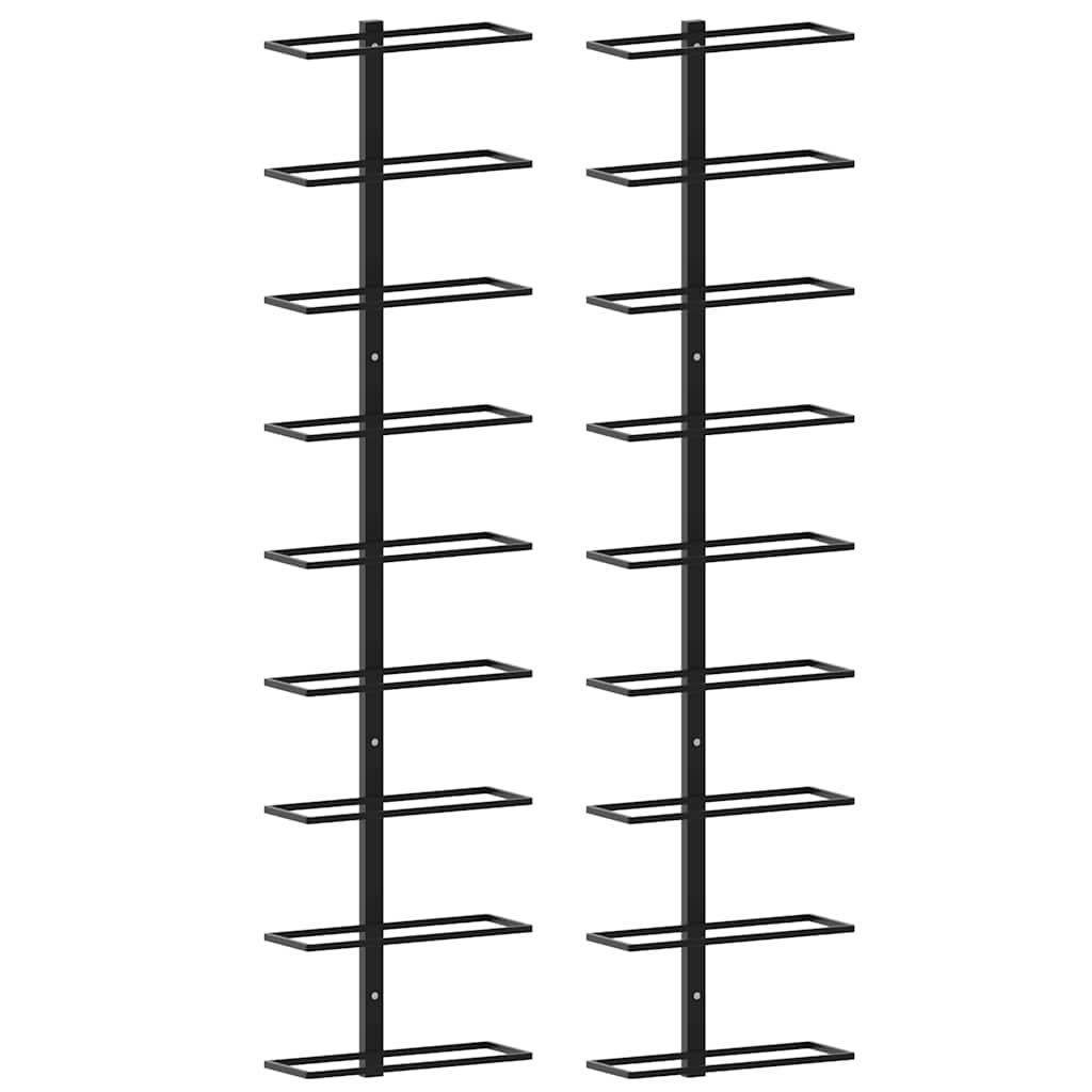 Maison Exclusive - Wand-weinregale Für 18 Flaschen 2 Stk. Schwarz