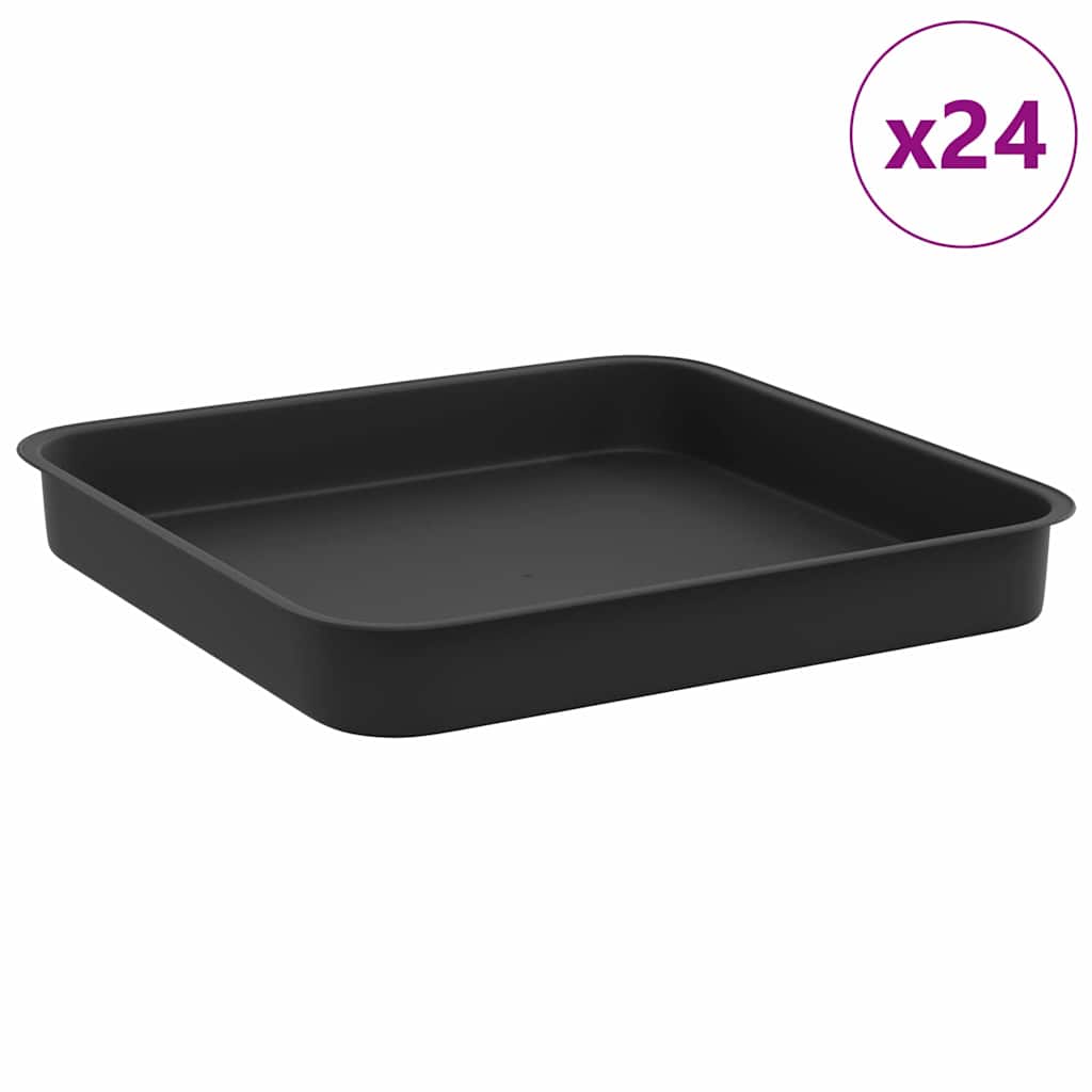 Maison Exclusive - Quadratisches Blumentablett 24 Stk. Schwarz 15