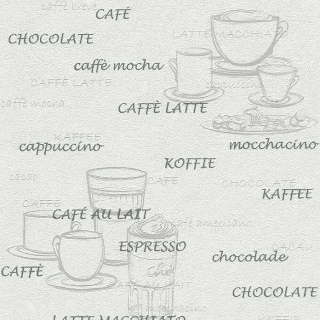 Rasch Vliestapete »Vliestapete«, Kaffee, weiß, glänzend - weiss
