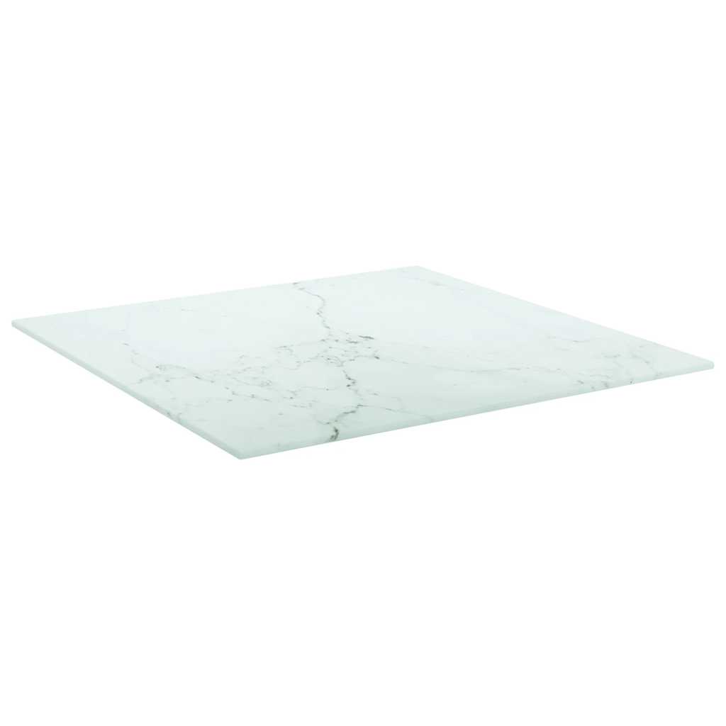 Maison Exclusive - Tischplatte Weiß 50x50 Cm 6 Mm Hartglas In Mar