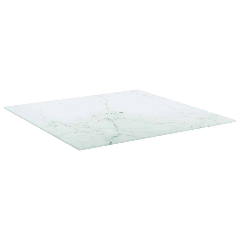 Maison Exclusive - Tischplatte Weiß 70x70 Cm 6 Mm Hartglas In Mar