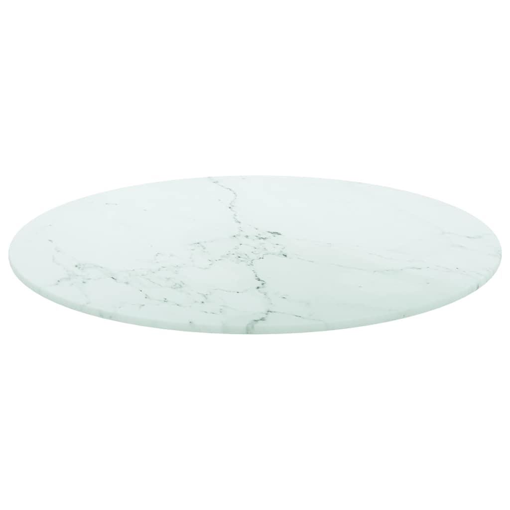 Maison Exclusive - Tischplatte Weiß Ø50x0,8 Cm Hartglas In Marmor