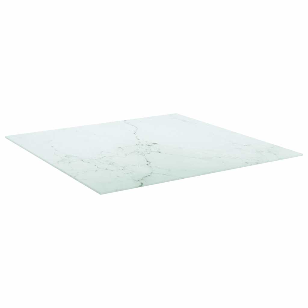 Maison Exclusive - Tischplatte Weiß 80x80 Cm 6 Mm Hartglas In Mar