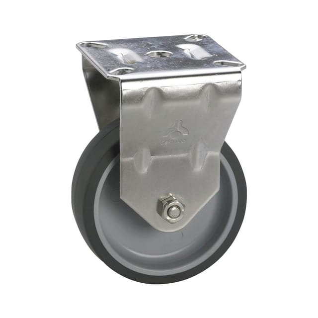 DÖRNER+HELMER Bockrolle, Thermoplastischer Kunststoff (TPE), silberfarben, mit Platte