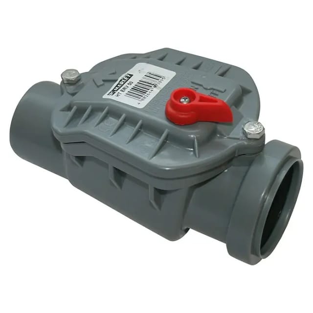 MARLEY HT-Einfachrückstauverschluss, Polypropylen (PP), Stärke: 1,8 mm, DIN EN 1451-1 - grau