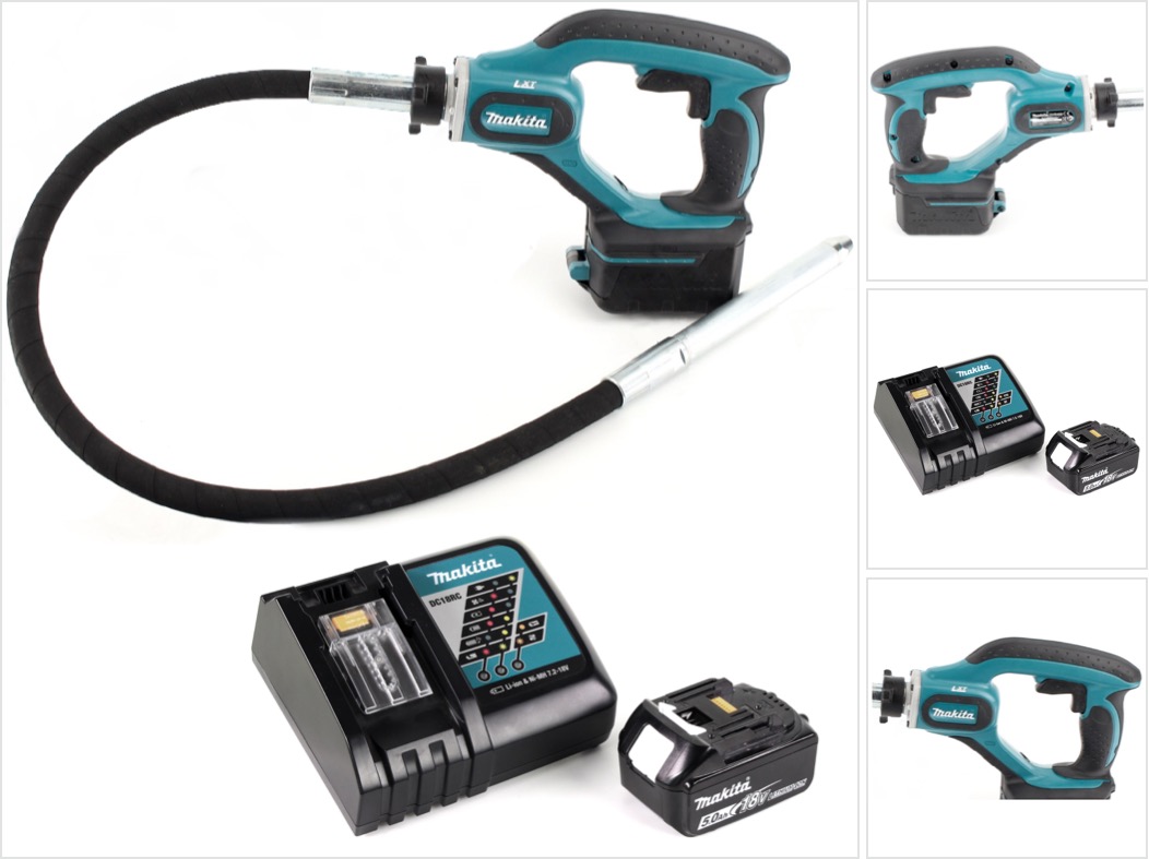 Makita Dvr 450 Rt1 Akku Betonverdichter 18v + 1x 5,0 Ah Akku + Ladegerät