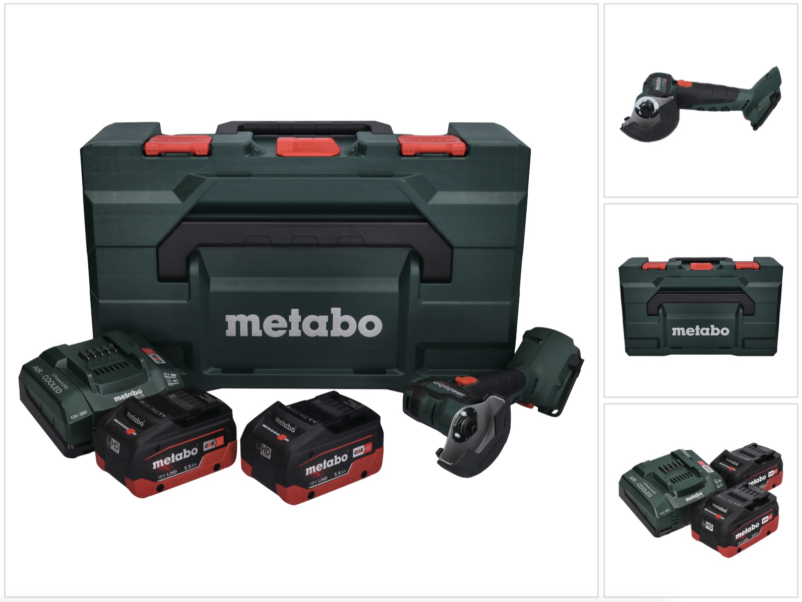 Metabo Cc 18 Ltx Akku Winkelschleifer 18 V 76 Mm Brushless + 2x Akku 5,5 Ah + Ladegerät + Metabox