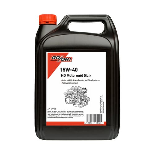 GO/ON! Motoröl »HD 15W40«, 5 Liter-Kanister, schwarz