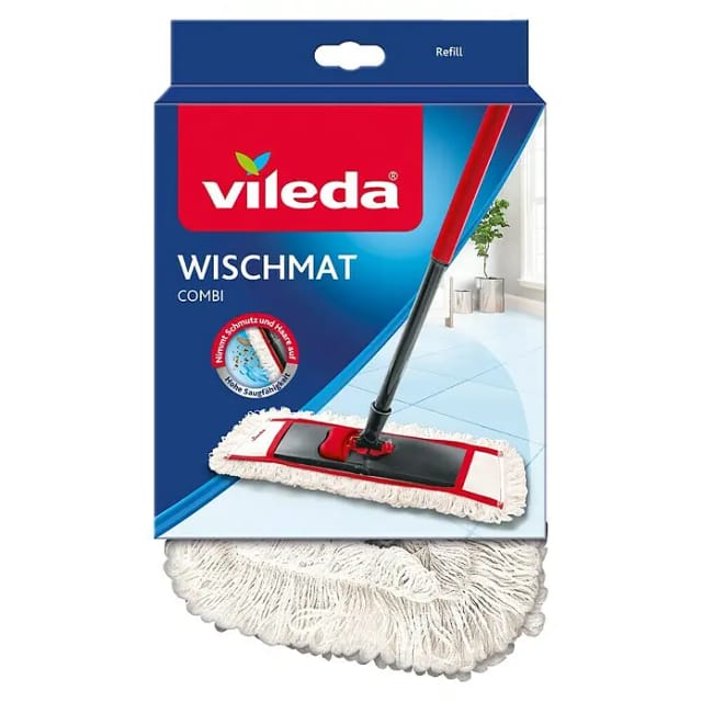 VILEDA Wischbezug, BxL: 15 x 40 cm, Baumwolle/Polyester - blau