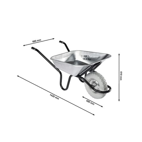 Hæmmerlin Schubkarre »Aktiv«, aluminium, , 100 l - silberfarben