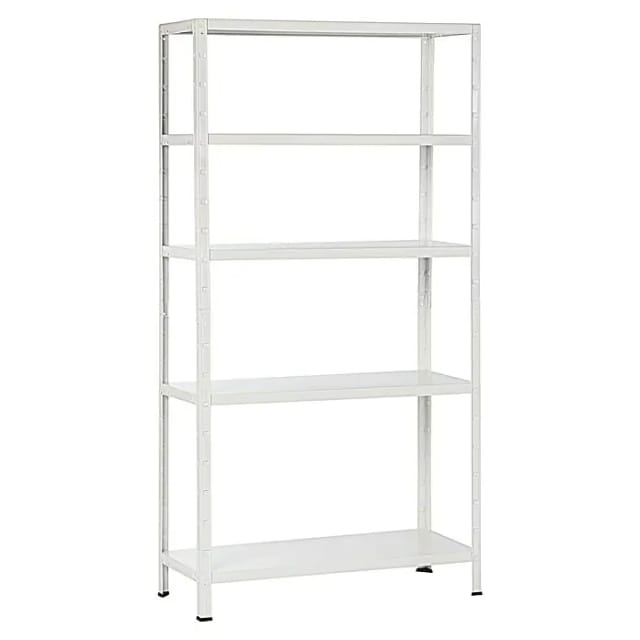 SCHULTE REGALWELT Stecksystem-Grundregal, BxHxT: 100 x 190 x 40 cm, 5 Böden, Stahl - weiss