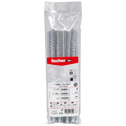 FISCHER Langschaftdübel »SXRL«, 10 mm x 140 mm, inkl. Schrauben - grau