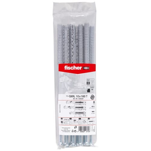 FISCHER Langschaftdübel »SXRL«, 10 mm x 160 mm, inkl. Schrauben - grau