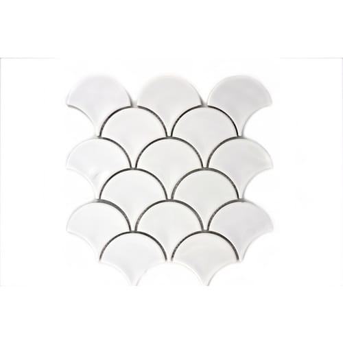 HuH Mosaik Mosaikfliese »Fan«, BxL: 27,3 x 25,6 cm, Wandbelag - weiss