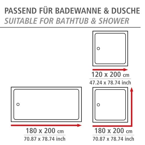 WENKO Duschvorhang, B: 180 cm - bunt