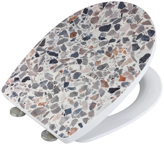 WENKO WC-Sitz »Terrazzo«, Thermoplast, oval - bunt
