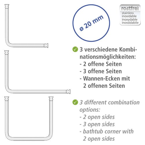 WENKO Winkelstange, B: 2 cm - schwarz