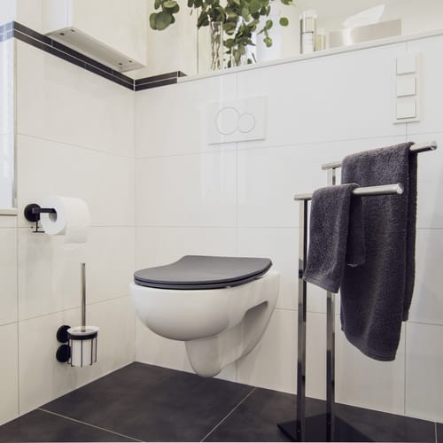 WENKO WC-Sitz »Sedilo«, Duroplast, oval, mit Softclose-Funktion - grau