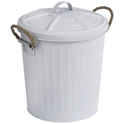 WENKO Eimer, abnehmbarer Deckel, 6 l, matt - weiss