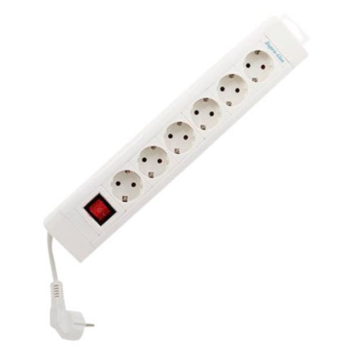 REV-Ritter Steckdosenleiste, 6-fach, Kabellänge: 2,4 m - weiss