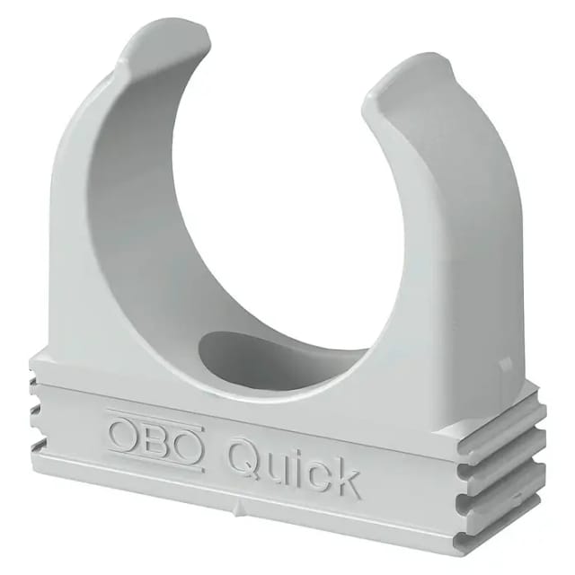 OBO BETTERMANN Rohrklemmschelle, Kunststoff, 100x Obo Rohrklemmschellen M25 - grau