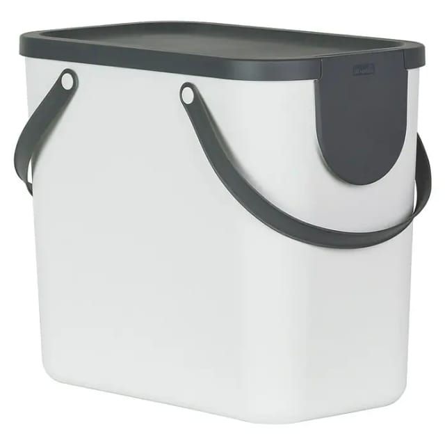 Rotho Mülleimer »Albula«, Schwingdeckel, 25 l, Kunststoff (PP) - weiss