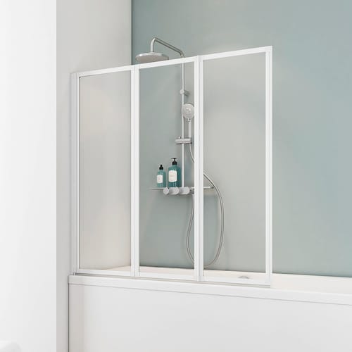 SCHULTE Badewannenfaltwand »Komfort «, 121x127cm, alpinweiss, ESG klar hell