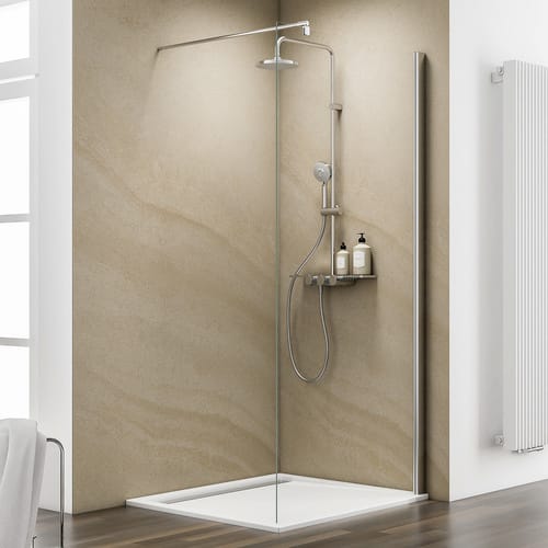 SCHULTE Duschwand »MasterClass«, BxH: 80 x 200 cm, ESG, Walk-In, Ecke - silberfarben