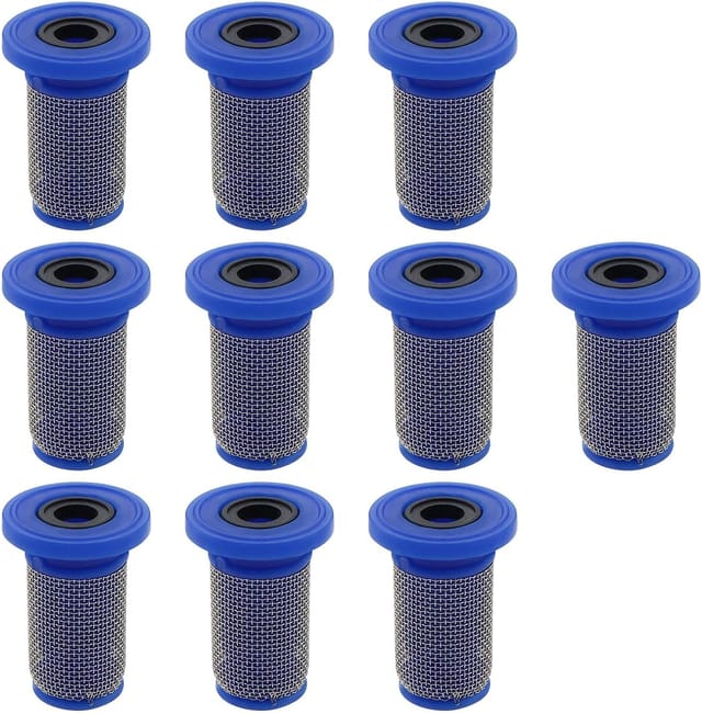 10 Stück Blaue Sprühdüsen-siebfilter (50 Mesh) Mit Hutform Für Rückenspritzen Und Zapfwellenspritzen