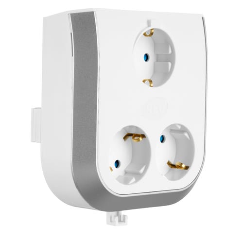 REV-Ritter Adapter, 3 Steckdosen, 3500 W - weiss