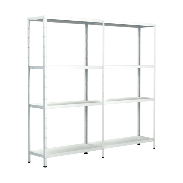 SCHULTE REGALWELT Grundregal mit Anbauregal, HxBxT 180 x 200 x 35 cm, 340 kg Traglast (max.), 8 Böden - weiss